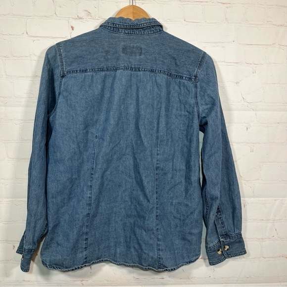 CE Schmidt Workwear Fit For Her Womens Medium Blue Denim Button Front Shirt - Picture 8 of 12